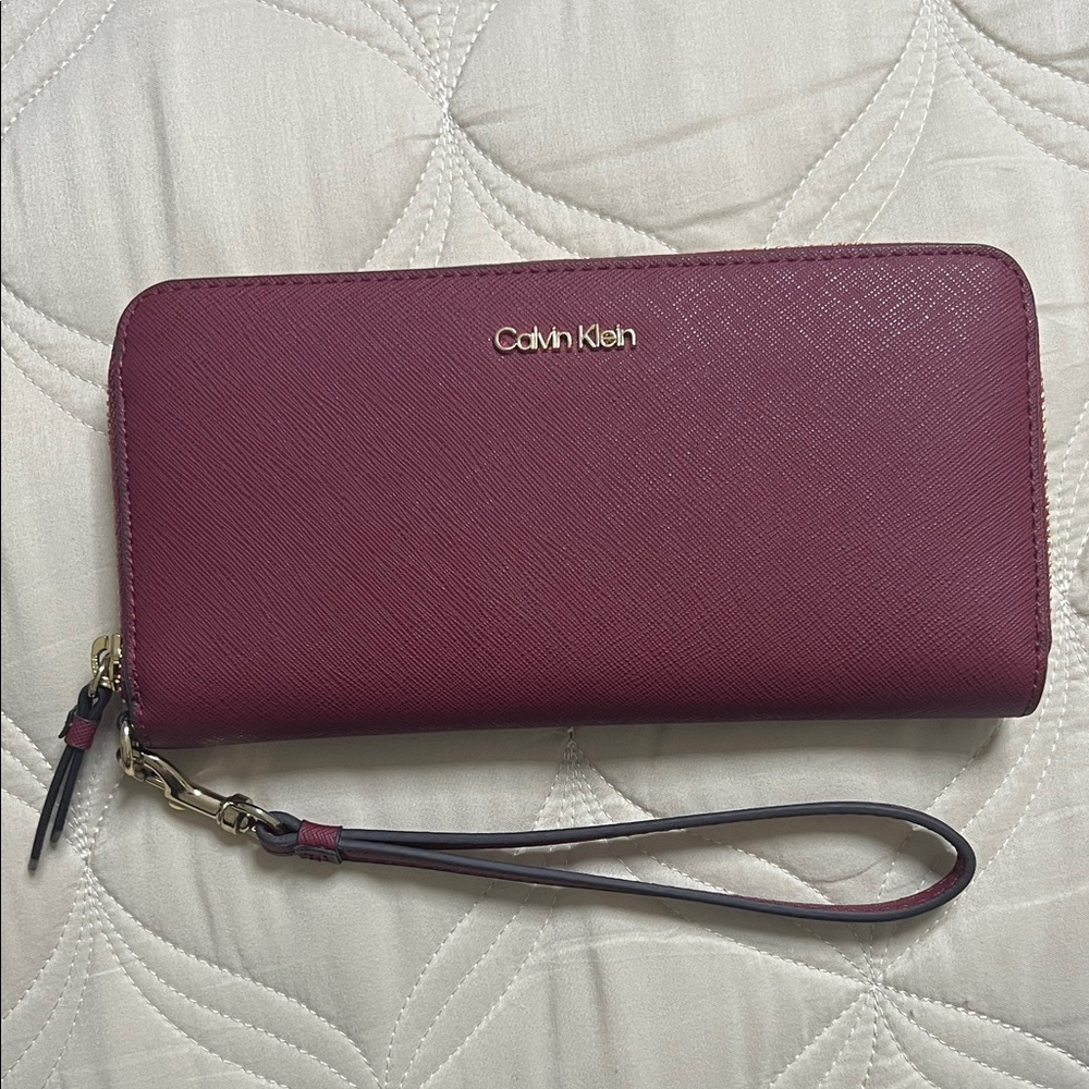 Calvin Klein Maroon Wristlet Wallet